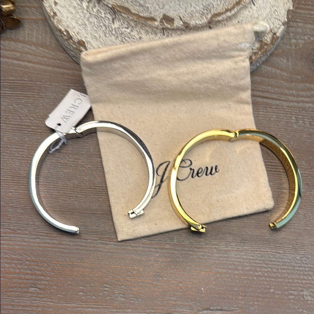 J. Crew Gold and Silver cuff Bracelets - Picture 4 of 6